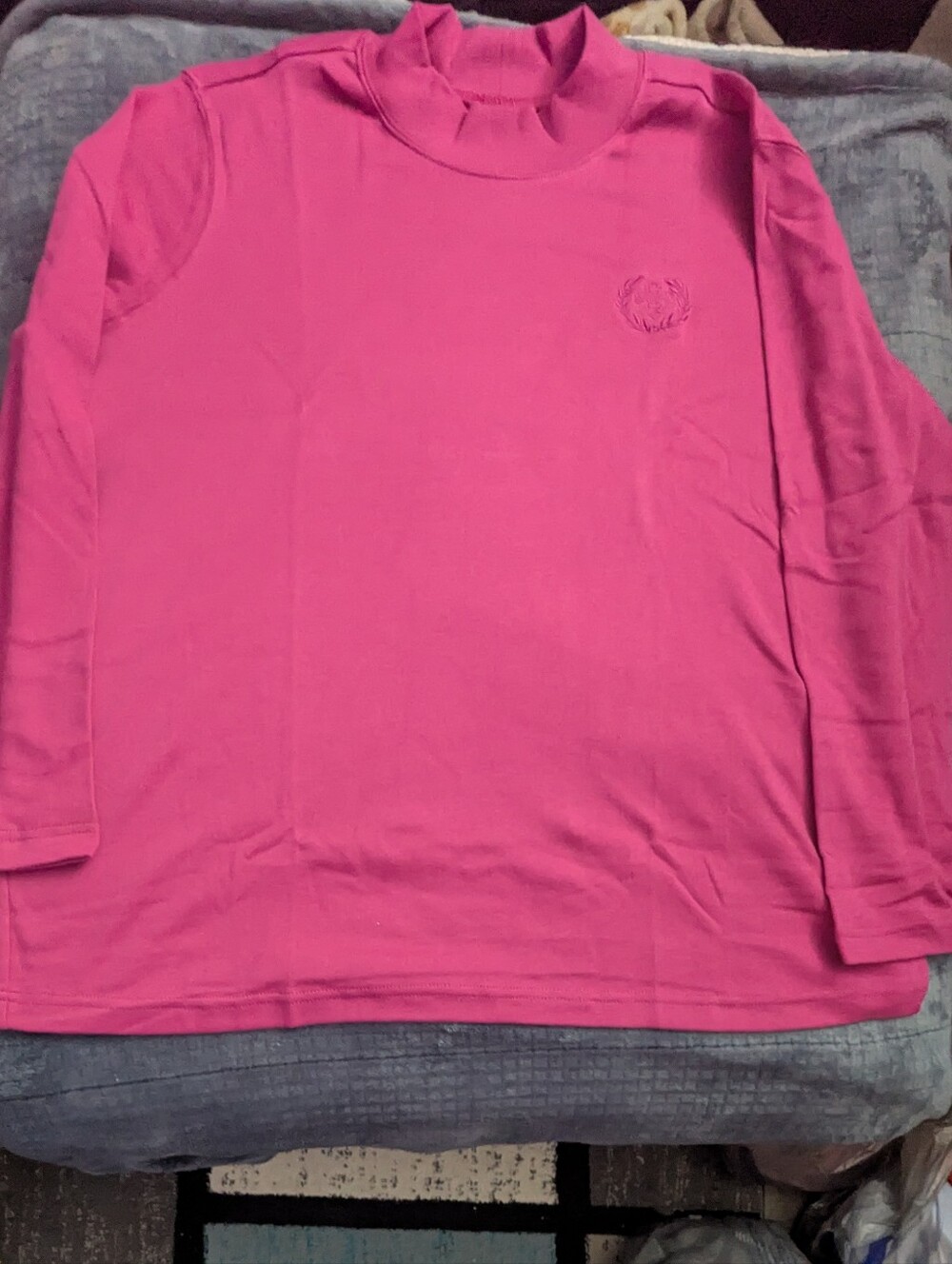 NWT! Blair Long Sleeve Very Berry Mock Neck w/ Fleur-de-lis Embroidery Size 2X